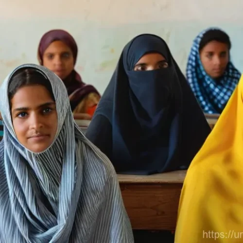 Home 27 모리타니 여성 인권 - **Prompt 1: Mauritanian Women in Education and Skill Development**
"A group of young Mauritanian...