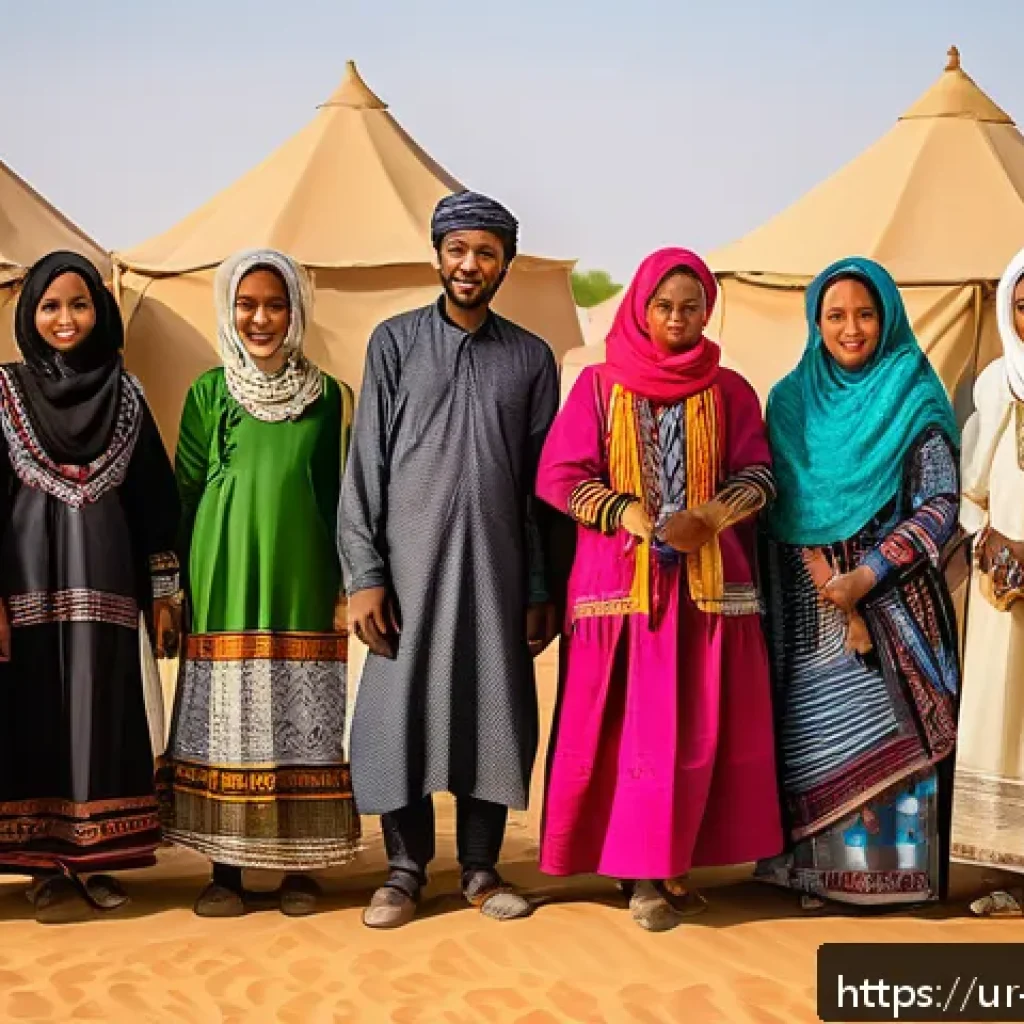 모리타니 언어 분포 - A vibrant cultural festival scene in southern Mauritania featuring diverse groups of people dressed ...