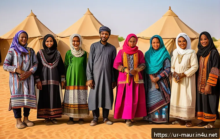 모리타니 언어 분포 - A vibrant cultural festival scene in southern Mauritania featuring diverse groups of people dressed ...